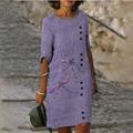 Robe midi décontractée pour femme manches mi-longues col rond imprimé animal coupe ample été printemps basique bureau quotidien vacances en violet clair vert bleu.