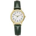 Montre à quartz pour femme avec mouvement japonais chiffres arabes faciles à lire et cadran simple bracelet en cuir PU