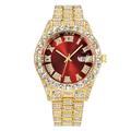 Montre à quartz de luxe pour homme style hip-hop entièrement en diamant montre-bracelet analogique en acier inoxydable cadeau pour petit ami