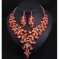 Ensemble de bijoux de mariée pour femme collier et boucles d'oreilles en alliage de strass en cristal fleurs colorées pour mariages et fêtes