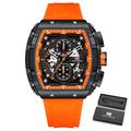 MINI FOCUS Montre chronographe à quartz pour homme avec calendrier lumineux et bracelet en silicone étanche - Marque de luxe haut de gamme