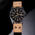 Montres de sport militaires mode décontractée montre-bracelet à quartz analogique en cuir de luxe pour hommes