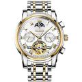 Montre mécanique automatique OLEVS pour homme avec calendrier luxe étanche mode phase de lune lumineuse acier inoxydable