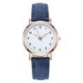 Montre à quartz décontractée en cuir pour femme avec petit cadran lumineux et simple