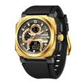 SANDA 3356 Montre à quartz multifonctionnelle pour homme étanche réveil et calendrier montre de sport électronique à la mode pour étudiants