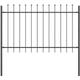 Recinzione da Giardino con Punta a Lancia Grigia 1,7x1,2 m in Acciaio Vidaxl