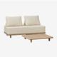 Sklum - Set da giardino con divano a 2 posti e tavolino quadrato 95x95 cm in acacia Portet