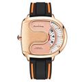 Montre à quartz tendance pour homme avec grand cadran et bracelet en cuir pour le sport et les loisirs