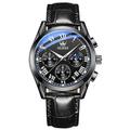 Montre-bracelet à quartz étanche pour homme OLEVS avec bracelet en cuir respirant et chronographe idéale pour le sport