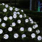 Guirlande lumineuse solaire LED d'extérieur 2 pièces 20 LED 5 m étanche boule de cristal guirlande lumineuse patio jardin pelouse fête mariage décorations 8 modes