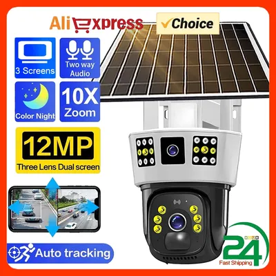 6K Solar Camera Outdoor Waterproof IP CCTV Camera 4G SIM Card Smart Home Security Protection WIFI