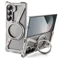 Custodia con struttura Magsafe in metallo a forma di Z per Samsung Galaxy Z Fold 6 5 in lega di alluminio 360 ° Copertura di sicurezza con staffa rotante magnetica