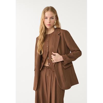 Stradivarius Creased flowing regular fit blazer Brown XL
