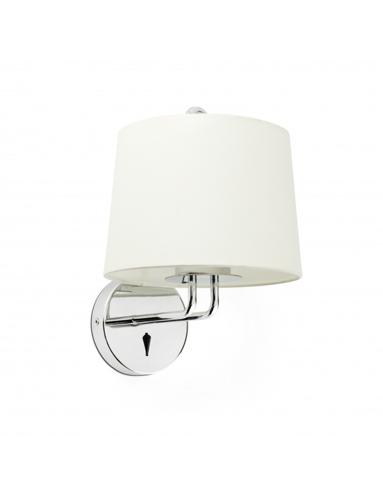 montreal, wandleuchte aus chrom mit weißem lampenschirm, faro barcelona Image
