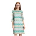 Etuikleid BETTY BARCLAY "Betty Barclay Etuikleid mit 3/4 Arm", Damen, Gr. 36, Normalgrößen, bunt (khaki, blau), Obermaterial: 100% Polyester. Futter: 100% Polyester., festlich, ausgestellt kurz, U-Boot-Ausschnitt, 3/4-Ärmel, Kleider, Muster