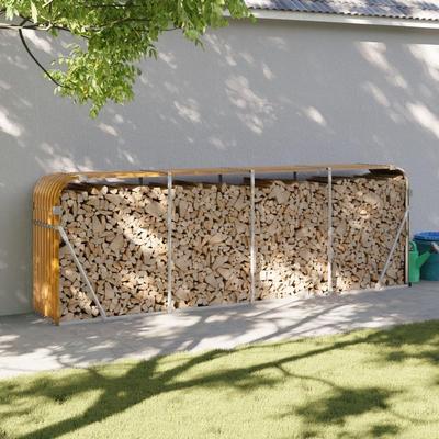 vidaXL Log Holder Outdoor Indoor Storage Firewood Rack Stand Galvanized Steel