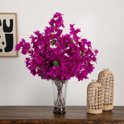 Bougainvillea Floral Artificial Arrangement with Glass Vase - 30