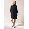 Blusenkleid CECIL, Damen, Gr. 3XL (48), US-Größen, blau (universal blau), Stoff, 55% Polyester, 44% Viskose, 1% Elasthan, unifarben, casual, comfort fit kniefrei, V-Ausschnitt, 3/4-Ärmel Bündchen, Kleider, mit Knopfleiste
