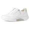 Keilsneaker GABOR ROLLINGSOFT, Damen, Gr. 40, silber (weiß, silberfarben), Lederimitat, sportlich, Schuhe, Freizeitschuh, Halbschuh, Schnürer, herausnehmbares Wechselfußbett