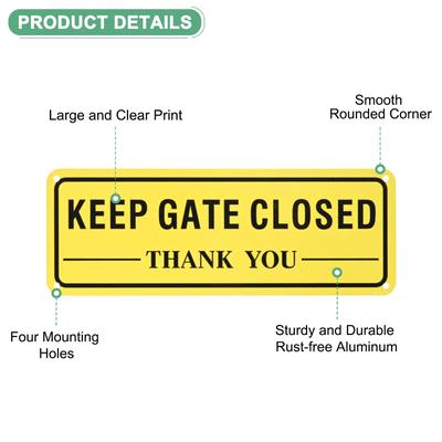 4-Pack Keep Gate Closed Thank you Sign for Home