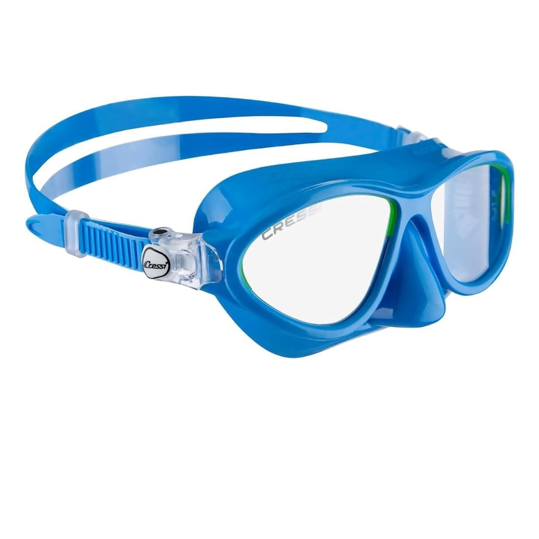 Kids Comfortable Silicone Mask with Adjustable Strap, Azure/Lime
