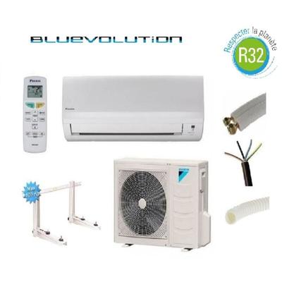 3500W R32 bluevolution reversible klimaanlage FTXF35A + 7 meter installationskit + wandhalterung Image
