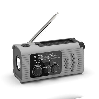 Notfallradio mit Handkurbel, tragbare USB-Powerbank, Solaraufladung, SOS-Alarm, AM/FM/NOAA-Radio
