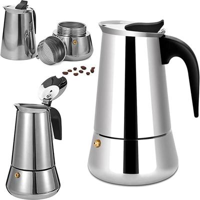 Aougo - Italienische Kaffeemaschine Moka Pot 9 Tassen aus Edelstahl, induktionskompatibel, Image