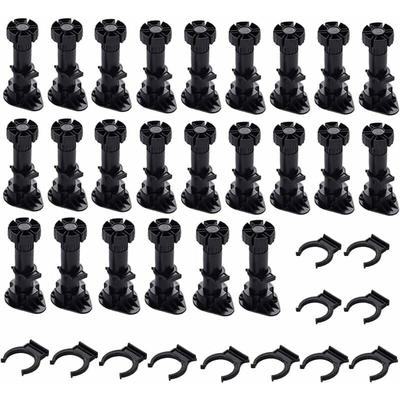 24 Stück Schrankbeine, Möbelbeine, verstellbare Möbelbeine, Sockel mit Clips für Möbel, Schränke Image