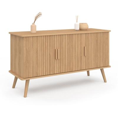 Buffet 110 cm juliette effet lattes 3 portes Image