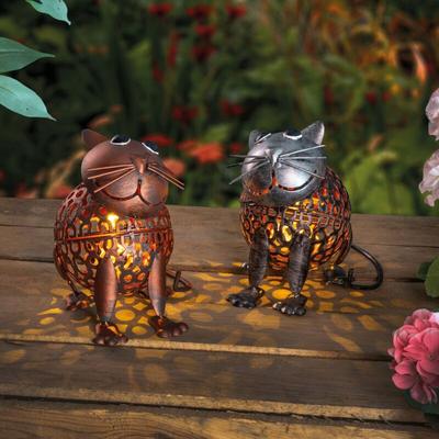 Solarfiguren Katzenpaar Koko und Kiki 2er-Set wetterfest metall 103104 - Esotec Image