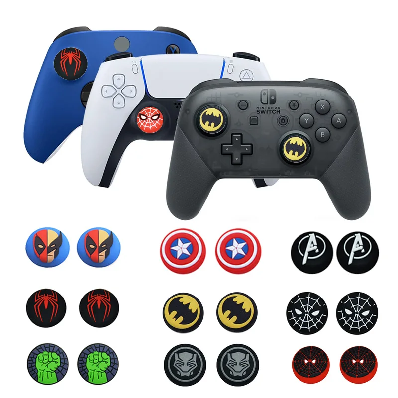2pc Silicone Thumb Stick Grip Cap For Playstation 5 PS5 PS4 Xbox Series X/S 360 One Switch Pro Controller Joystick Accessories