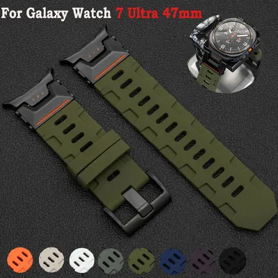 Soft Silicone Strap for Samsung Galaxy Watch Ultra 47mm Luxury Men Sport Band for Galaxy Watch Ultra
