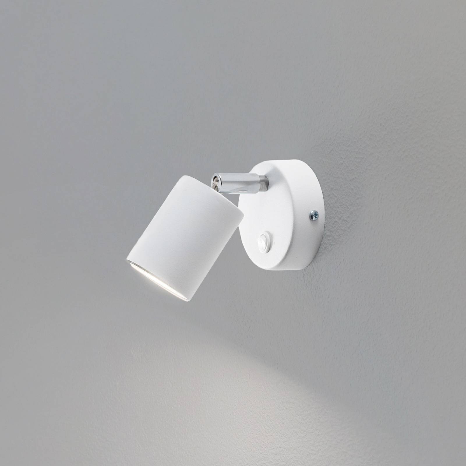 Wandstrahler Fun, weiß, 14 cm hoch, verstellbar, GU10 Fun Luminex, weiß / opal, für Wohn- / Esszimmer, Metall, Modern, Strahler