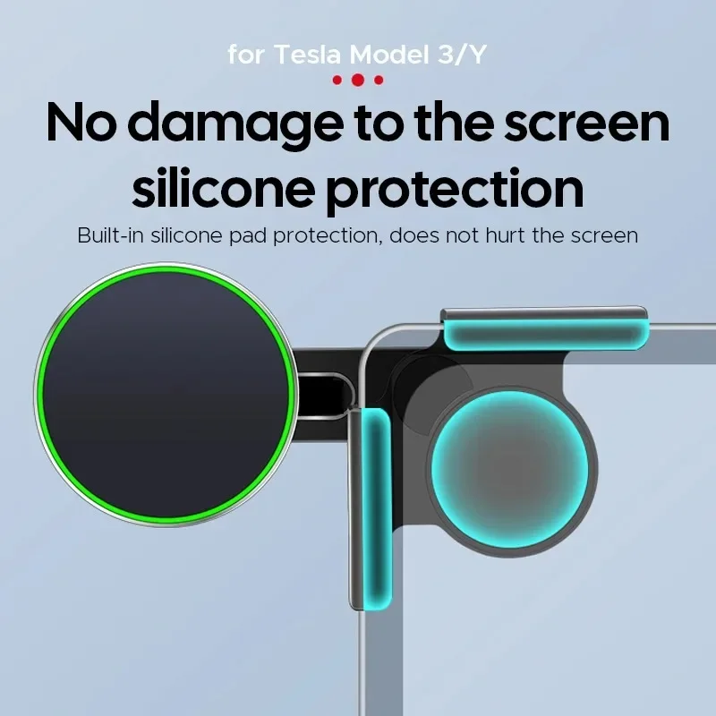 TEEQ Magnetisches kabelloses Ladegerät, Autotelefonhalterung für Tesla Model 3/Y/Highland 2025 und BYD Atto 3 – 15 W Schnellladung Image