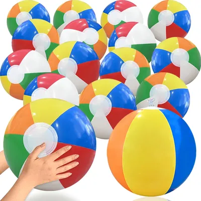 6pcs Colorful Inflatable Beach Ball Summer Holiday Swimming Pool Party Game Ball Set