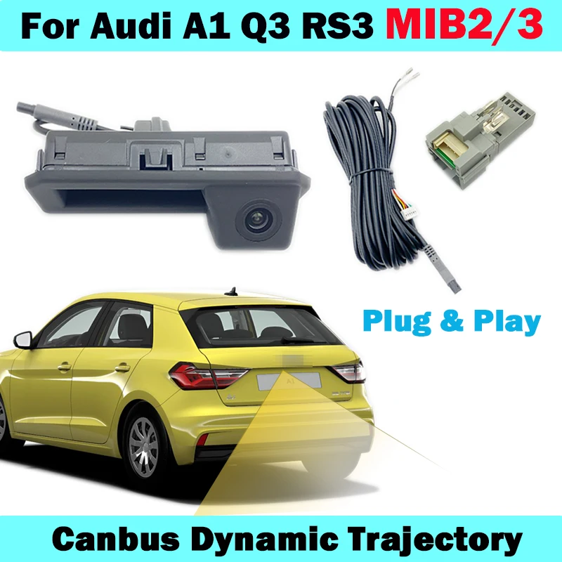 HICAMRUI Canbus Dynamic Traject Rückfahrkamera für Audi A1 GB Q3 F30 MIB2 STD Einheit MIB3 TOP HIGH Unit Plug and Play Image