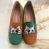 Neue kuschelige Katzen-Ballerinas für Damen, Slip-on-Schuhe, Kitty-Damen, eleganter, eleganter Loafer für Damen, flache Schuhe aus Wildlederimitat, Größe 42