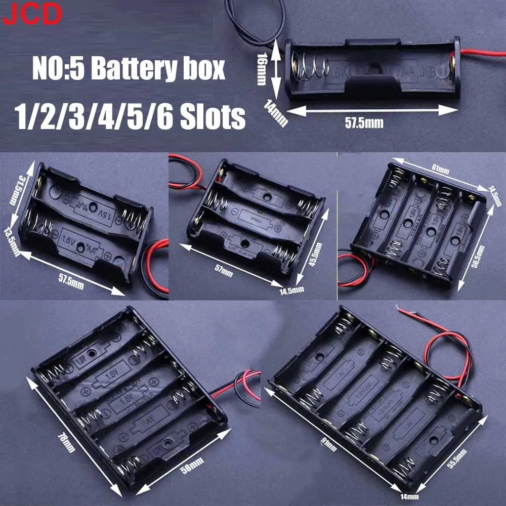 2 stücke 1 2 3 4 5 6 Slots Ports AA 2AA 3AA 4AA 1,5 v 3 v 4,5 v 6 v Größe Power Batterie Lagerung Fall Box Halter 3Xaa 2xaa aa Mit Leads