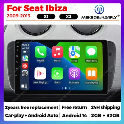 Android 14 autoradio For Seat Ibiza 6j 2009~2013 wireless CarPlay Android Auto auto intelligentes system Auto Multimedia Player No 2 din 2din DVD