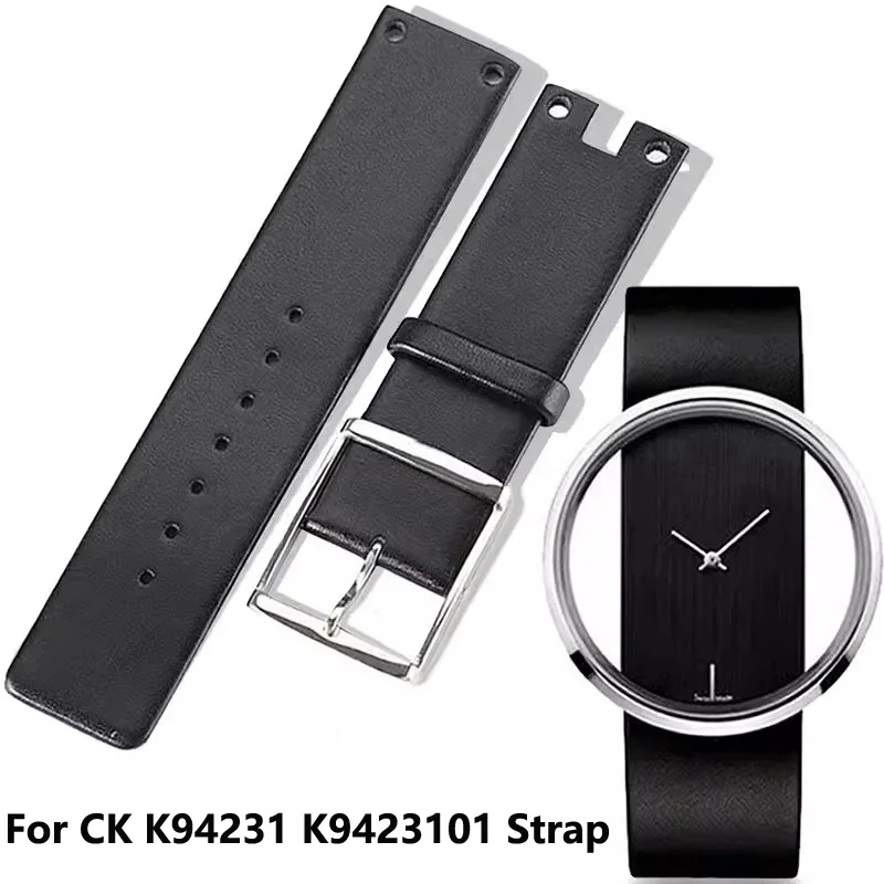 Weiches Echtleder-Uhrenarmband für CK K94231 K 9423101 Langlebiges Calvin Klein K1S21102 K1S21120 Herren- und Damen-Uhrenarmband, 22 mm Image
