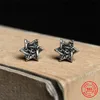 Neue 925 Sterling Silber Original Design Sechs-stern Auge von Horus Sonne Reben Stud Ohrring Für Männer frauen femme Gothic Schmuck