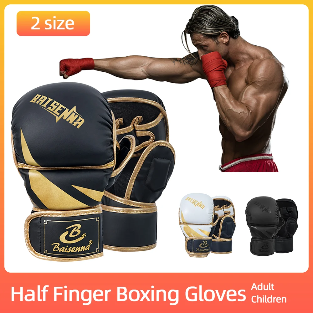 Halb finger Box handschuhe atmungsaktive Taekwondo Handschuhe Fuß schutz Karate Muay Thai Trainings handschuhe für erwachsene Kinder Image