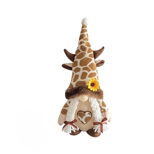 decorazione regalo gnomo giorno ape adorabile giraffa girasole cappello peluche a tema bambola statuetta con design di rudolph e bambola senza volto, perfetto per l'arredamento della casa di coppia