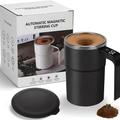 tazza magnetica elettrica tazza da caffè automescolante da 13 once, tazza ricaricabile con miscelazione automatica e display della temperatura a LED, acciaio inossidabile SUS 304, coperchio