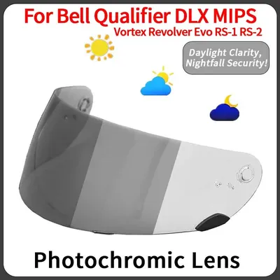 DLX Mips Photochromic Visor Lens for Bell Qualifier DLX MIPS Vortex Revolver Evo RS-1 RS-2 helmet