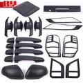 Per Mitsubishi triton L200 2019-2023 ABS nero opaco copertura specchietto retrovisore luci posteriori anteriori copertura maniglia ciotola accessorio auto