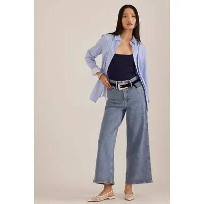 Good American Soft Tech Good Skate Wide-Leg Jeans