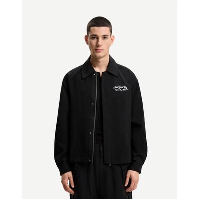 Bershka Seersucker Jacket Men M Black