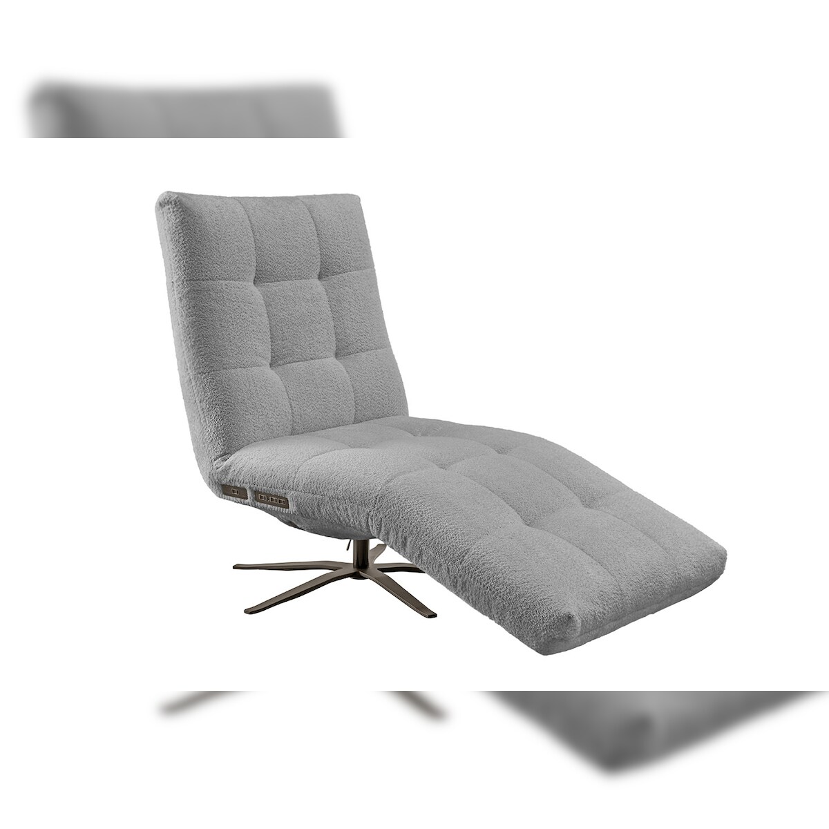 KAWOLA Relaxliege LETICIA motorisch Stoff grau Image